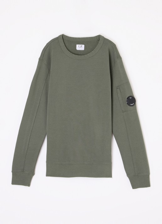 C.P. Company Sweater met logo - voorkant 2 legergroen
