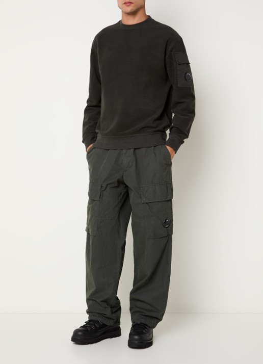 C.P. Company Sweater met logo - voorkant 4 bronsgroen