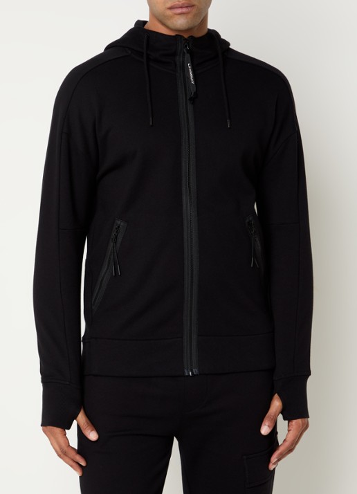 C.P. Company Sweatvest met capuchon en ritszakken - detail 3 zwart