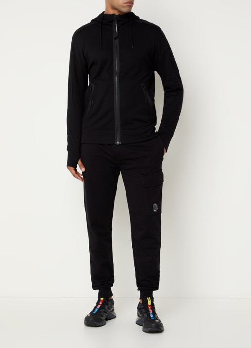 C.P. Company Sweatvest met capuchon en ritszakken - voorkant 2 zwart