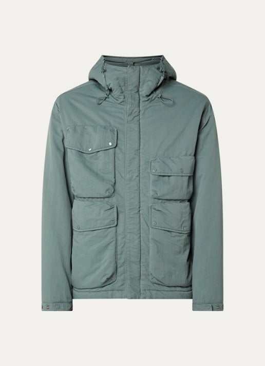 C.P. Company T-Flatt parka met klepzakken - voorkant zeegroen