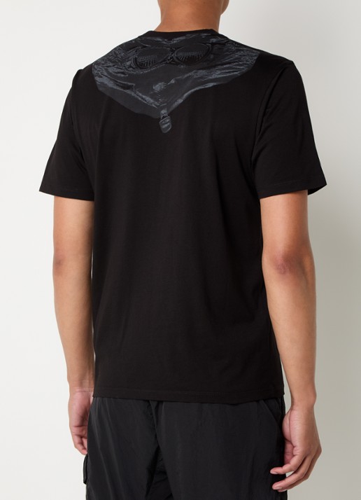 C.P. Company T-shirt met logo- en backprint - achterkant 2 zwart