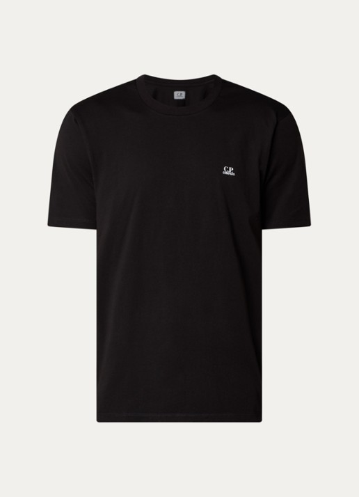 C.P. Company T-shirt met logo- en backprint - voorkant 3 zwart