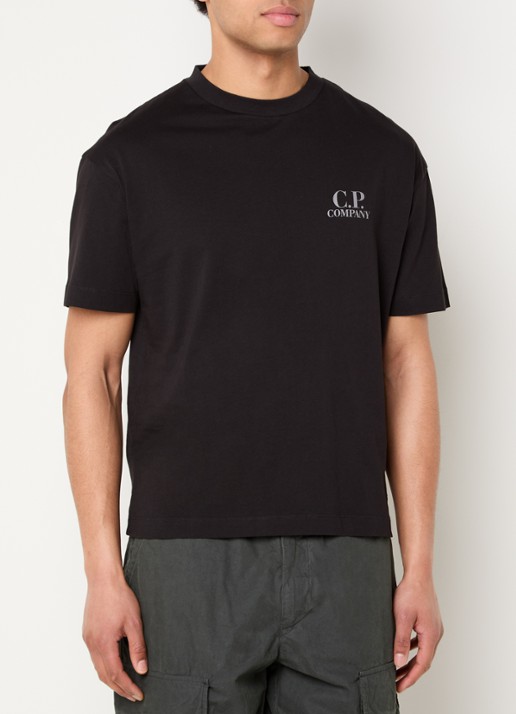 C.P. Company T-shirt met logo- en backprint - achterkant zwart