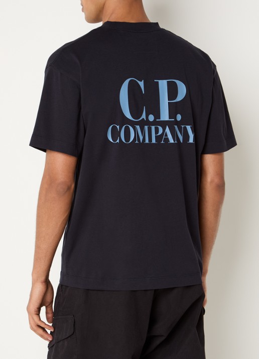 C.P. Company T-shirt met logo en backprint - detail 3 donkerblauw