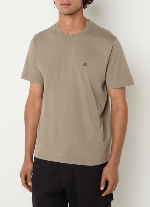 C.P. Company T-shirt met logo- en backprint - achterkant 4 olijfgroen