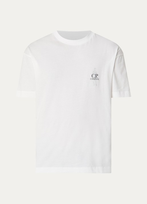 C.P. Company T-shirt met logo - voorkant wit