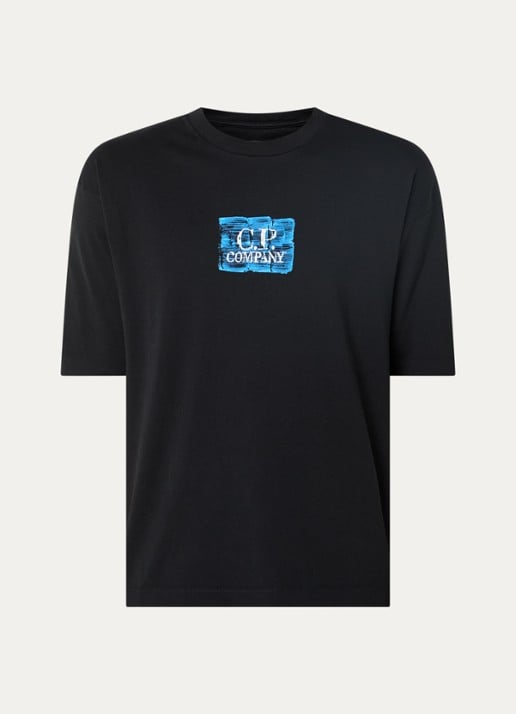C.P. Company T-shirt met logoprint - voorkant zwart
