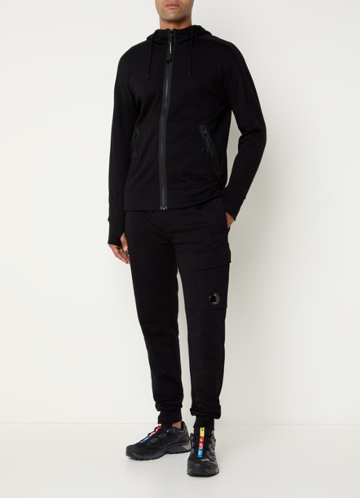 C.P. Company Tapered fit joggingbroek met steekzakken - voorkant 2 zwart