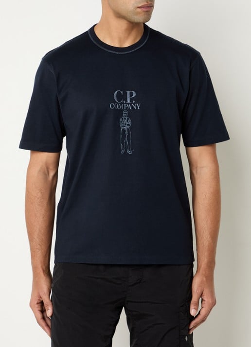 C.P. Company Twisted T-shirt met logoborduring