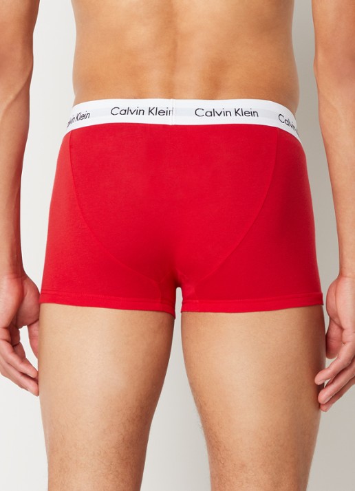 Calvin Klein 3-pack Low rise Trunk 2664 boxershorts - achterkant rood