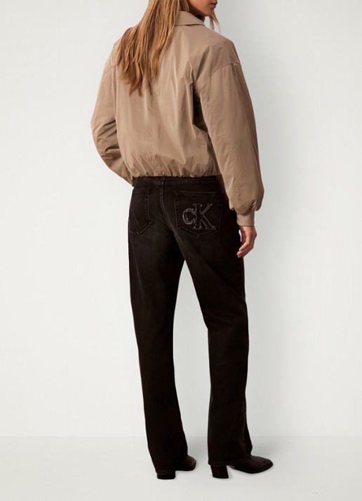 Calvin Klein 90's straight fit jeans met gekleurde wassing - achterkant zwart