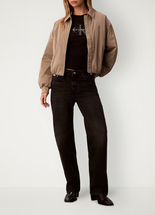 Calvin Klein 90's straight fit jeans met gekleurde wassing - voorkant 6 zwart