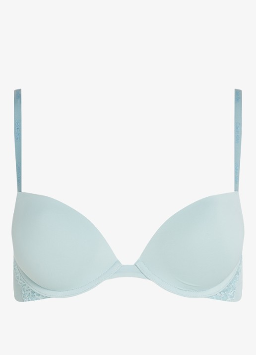 Calvin Klein Attraction plunge push-up bh - voorkant 4 lichtblauw