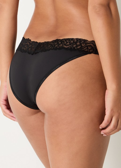 Calvin Klein Attraction slip met details van kant - achterkant 3 zwart
