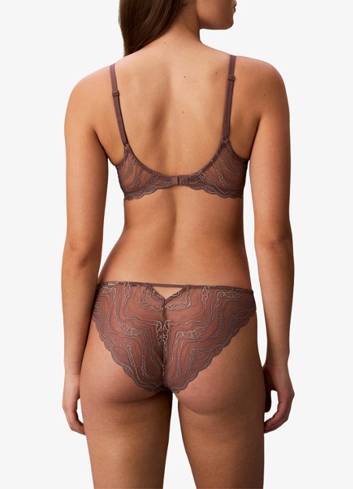Calvin Klein Beugel bh van kant - achterkant lichtbruin