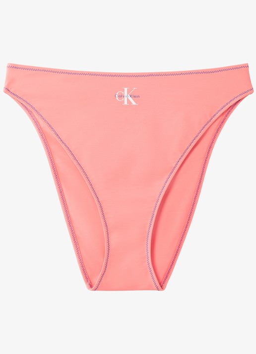 Calvin Klein Bikinislip met logo - voorkant koraalroze