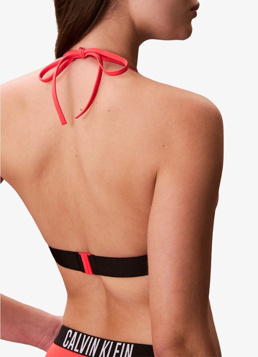 Calvin Klein Bikinitop met logoband - detail roze