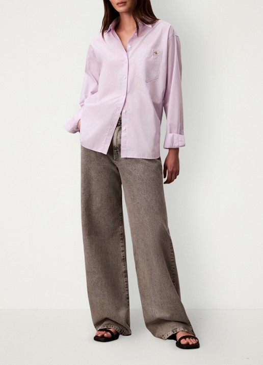 Calvin Klein Blouse met borstzak - voorkant 3 lila