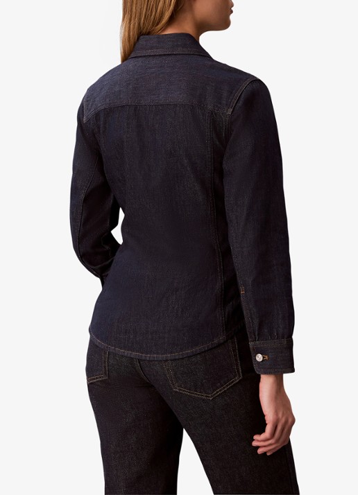 Calvin Klein Blouse van denim - achterkant 6 indigo