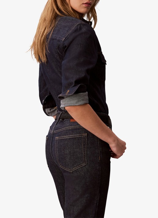 Calvin Klein Blouse van denim - detail 3 indigo