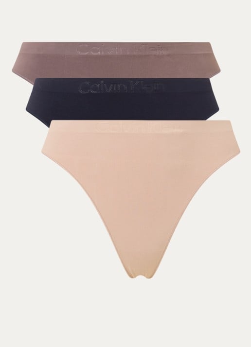 Calvin Klein Bonded Flex naadloze string met logo in 3-pack