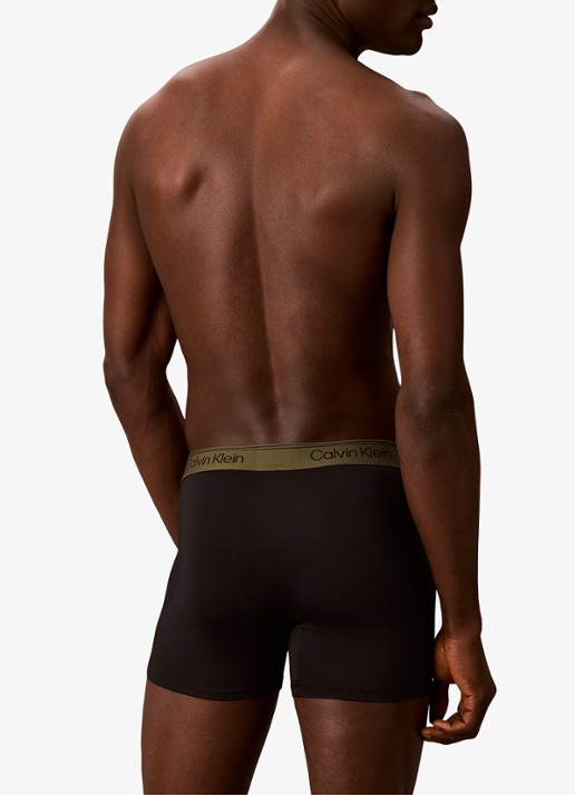 Calvin Klein Boxershorts met logoband in 3-pack - achterkant 6 bruin