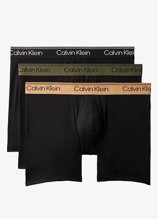 Calvin Klein Boxershorts met logoband in 3-pack - voorkant bruin