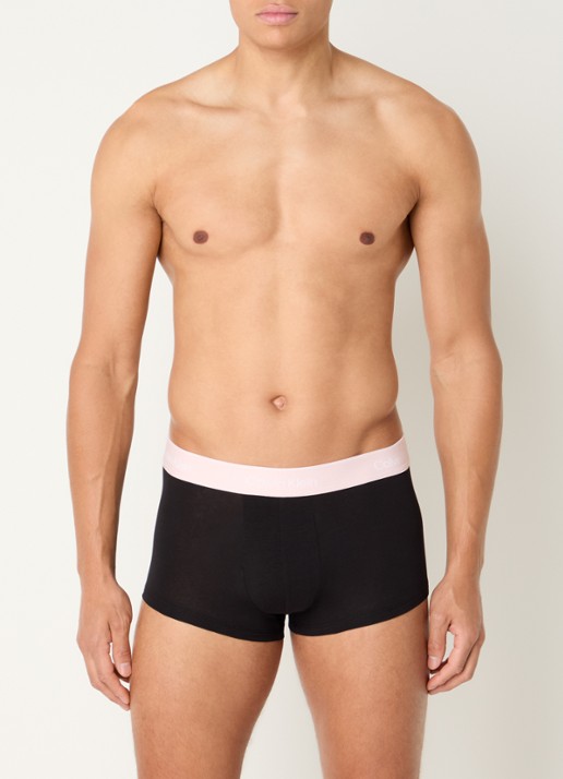 Calvin Klein Boxershorts met logoband in 3-pack - voorkant 3 zwart