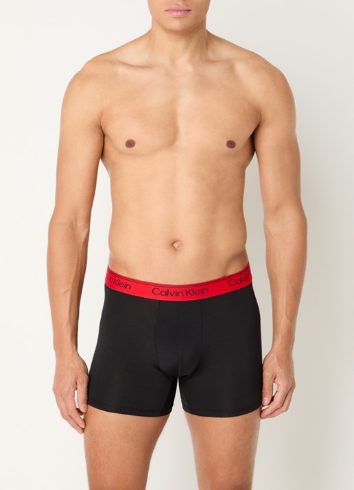 Calvin Klein Boxershorts met logoband in 3-pack - voorkant 4 zwart