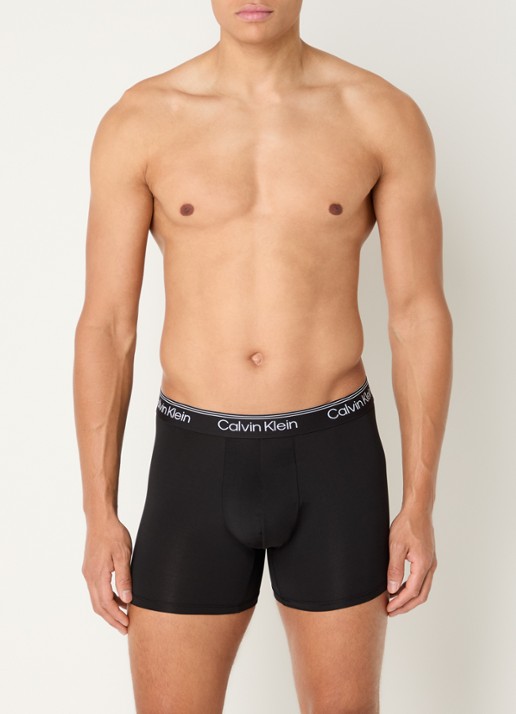 Calvin Klein Boxershorts met logoband in 3-pack - voorkant 3 diepzwart