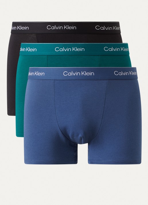 Calvin Klein Boxershorts met logoband in 3-pack - voorkant 3 donkergroen