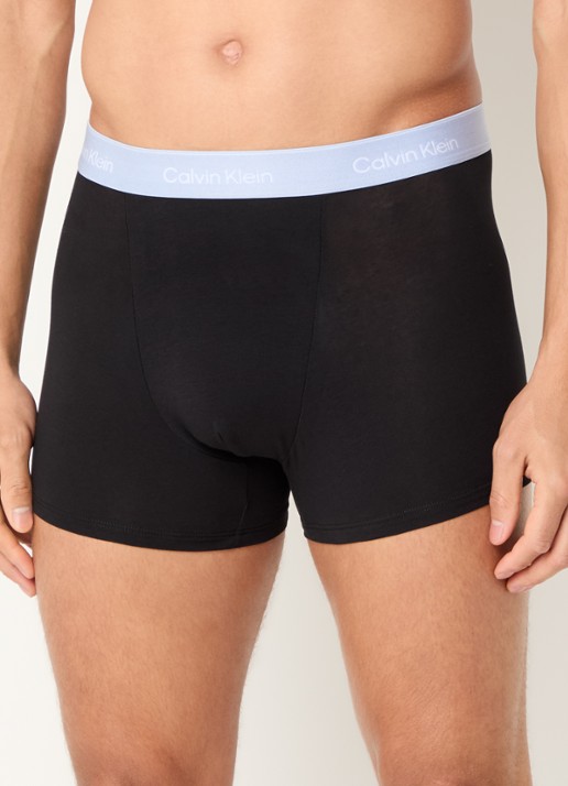 Calvin Klein Boxershorts met logoband in 3-pack - voorkant 2 blauw