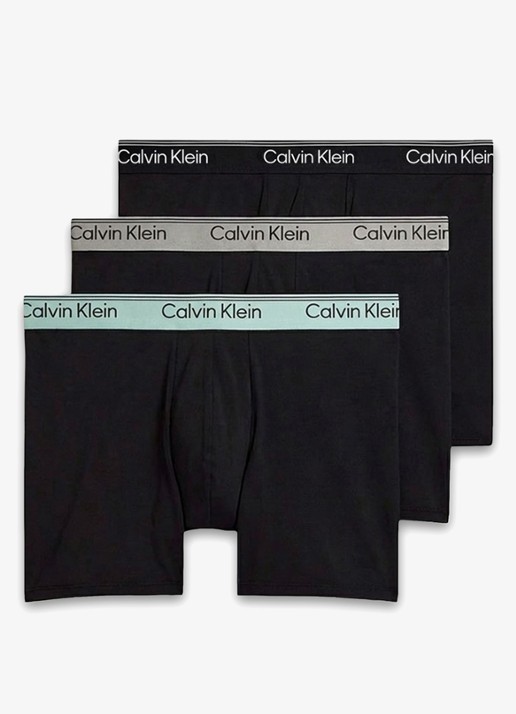 Calvin Klein Boxershorts met logoband in 3-pack - voorkant zwart