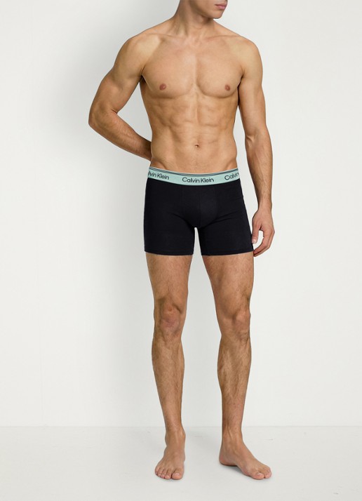 Calvin Klein Boxershorts met logoband in 3-pack - voorkant 2 zwart