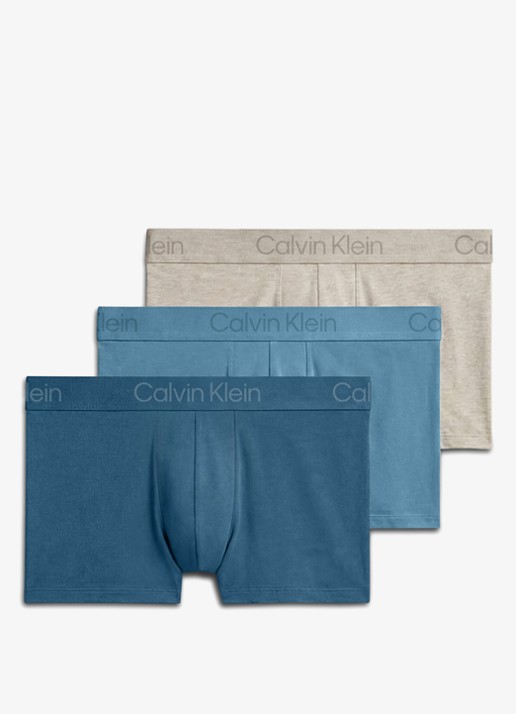 Calvin Klein Boxershorts met logoband in 3-pack - voorkant 3 blauw