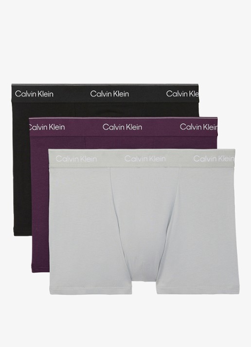 Calvin Klein Boxershorts met logoband in 3-pack - voorkant 2 paars