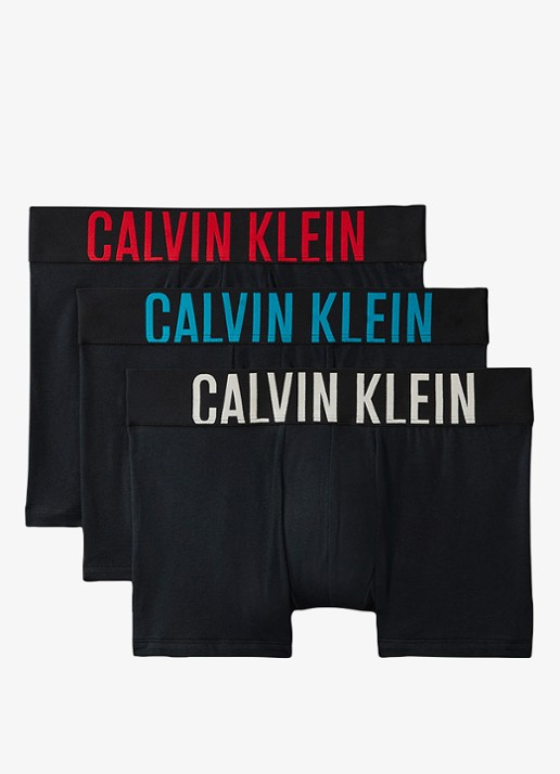 Calvin Klein Boxershorts met logoband in 3-pack - voorkant 2 zwart