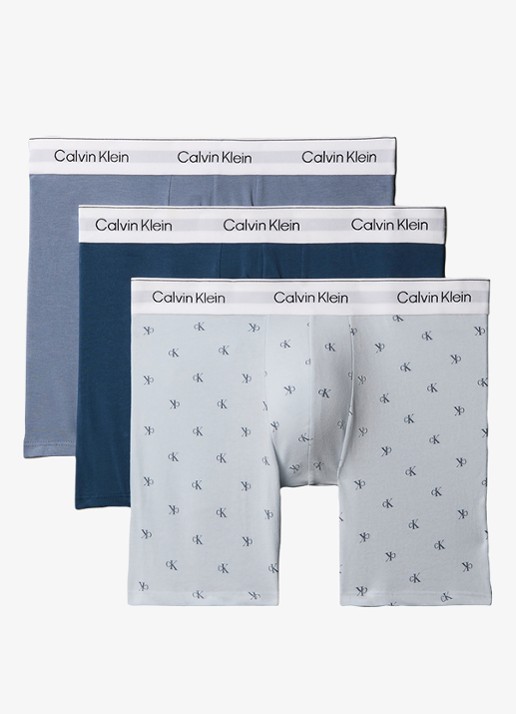 Calvin Klein Boxershorts met logoband in 3-pack - voorkant beige