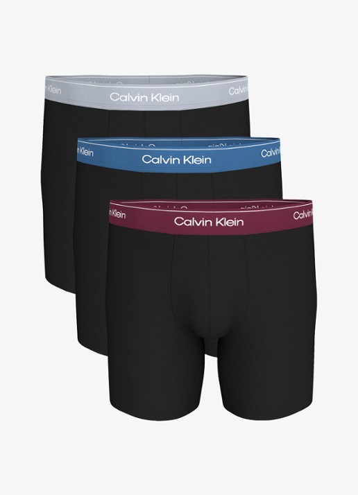 Calvin Klein Boxershorts met logoband in 3-pack - voorkant blauw