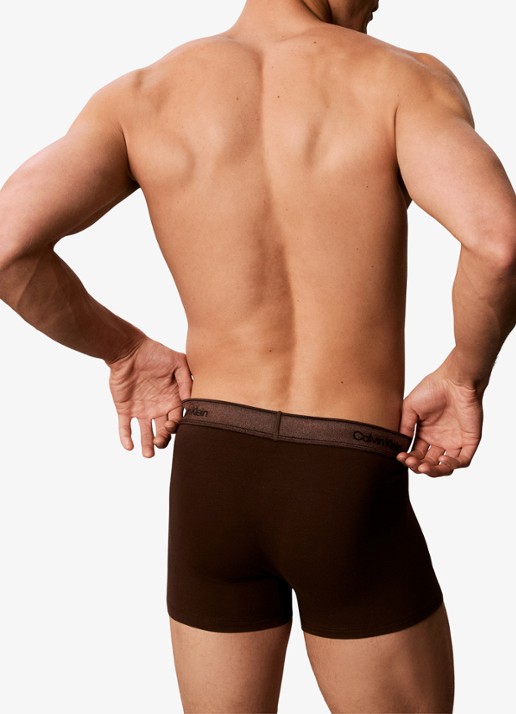 Calvin Klein Boxershorts met logoband in 3-pack - achterkant 6 bruin