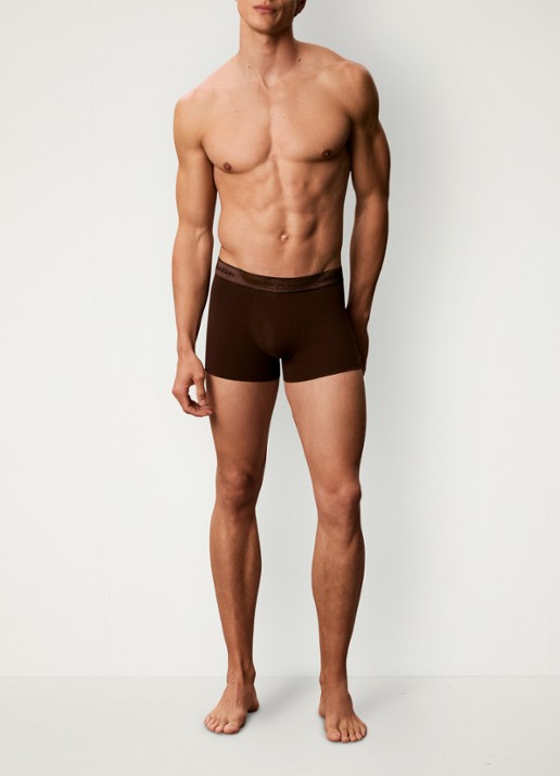 Calvin Klein Boxershorts met logoband in 3-pack - voorkant 5 bruin