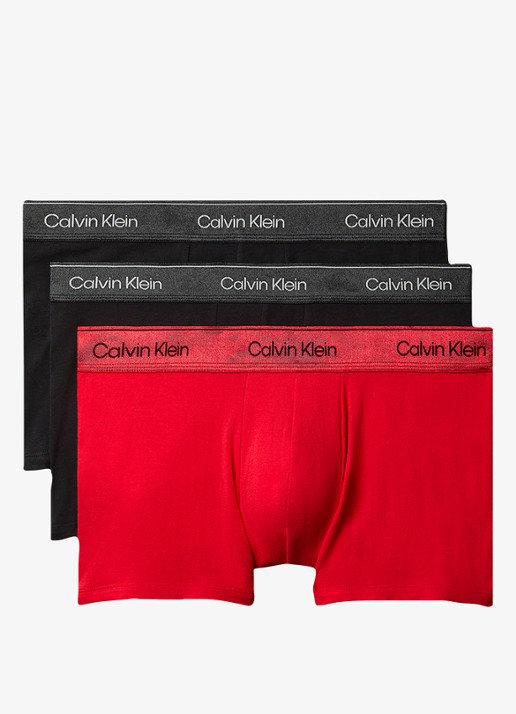 Calvin Klein Boxershorts met logoband in 3-pack - voorkant 6 rood