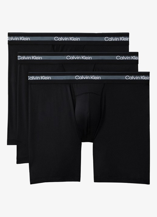 Calvin Klein Boxershorts met logoband in 3-pack - voorkant 4 zwart