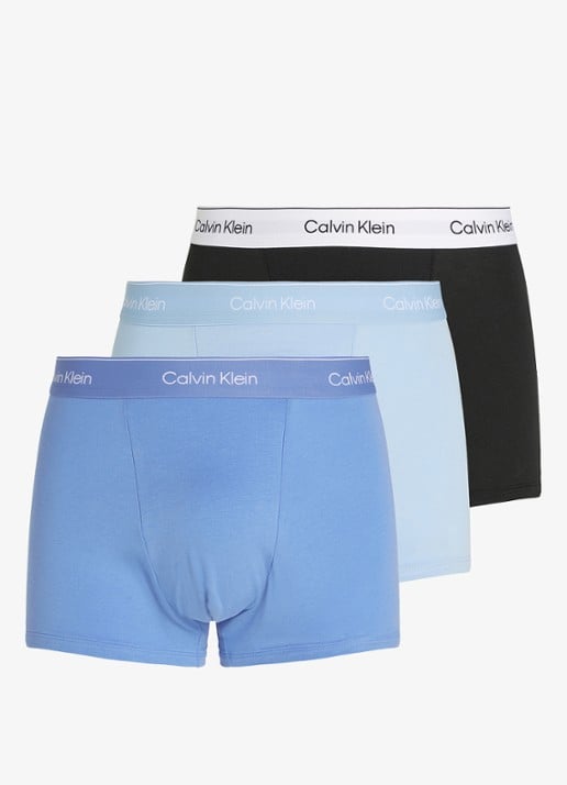 Calvin Klein Boxershorts met logoband in 3-pack - voorkant 4 blauw