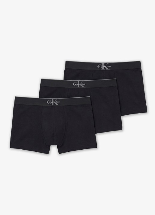 Calvin Klein Boxershorts met logoband in 3-pack - voorkant 2 zwart