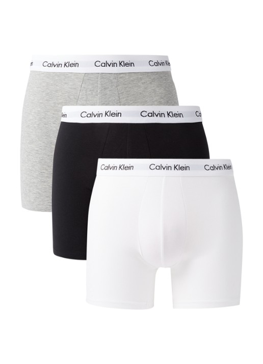 Calvin Klein Boxershorts met logoband in 3-pack - voorkant 2 grijs