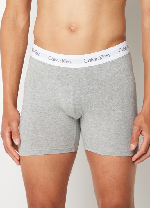 Calvin Klein Boxershorts met logoband in 3-pack - voorkant 3 grijs