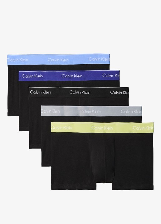 Calvin Klein Boxershorts met logoband in 5-pack - voorkant 4 blauw