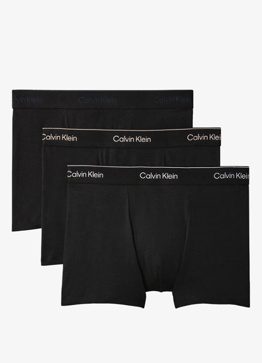 Calvin Klein Boxerslips met logoband in 3-pack - voorkant 2 blauw